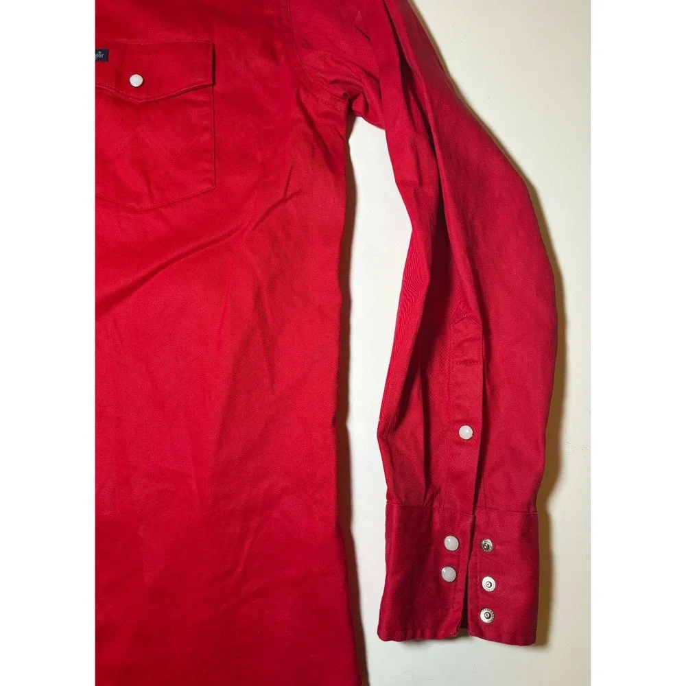 Vintage Men's Wrangler Red Snap Western Shirt | Large